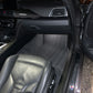 BMW M4 with clean carpet line art patterns after our detailing service, showcasing the meticulous attention to detail.