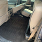 Line art patterns in a vehicle’s carpet after professional detailing, showcasing meticulous cleaning and attention to detail