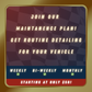 Image promoting the maintenance plan for routine vehicle detailing, offering weekly, bi-weekly, and monthly options to keep your car looking its best.